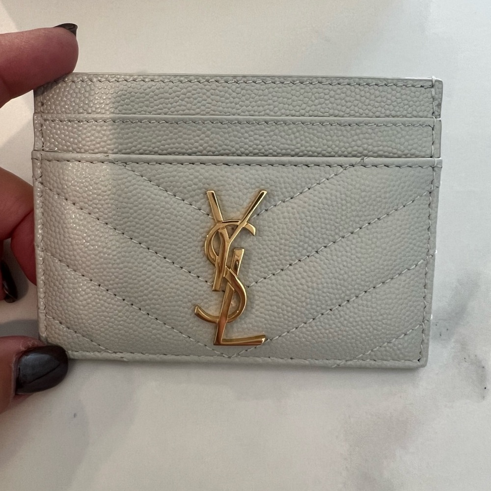 YSL Card Holder in White